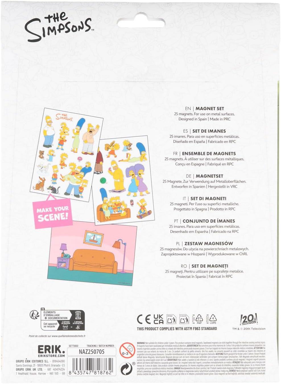 Simpsons (The): Erik - Famiglia (Set Di Calamite Fustellate)