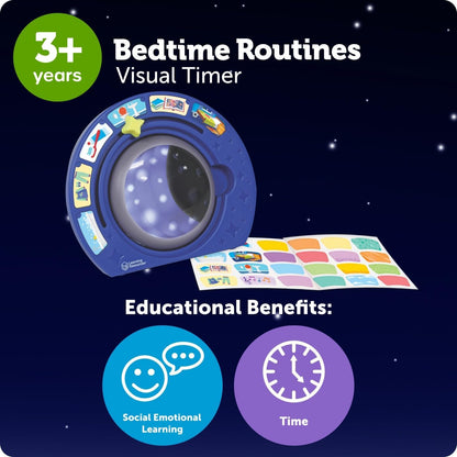 Learning Resources Bedtime Routines Visual Timer for Kids, Childrens Night Light, Count Down Clock, Customised Bedtime Clock, Ages 3+