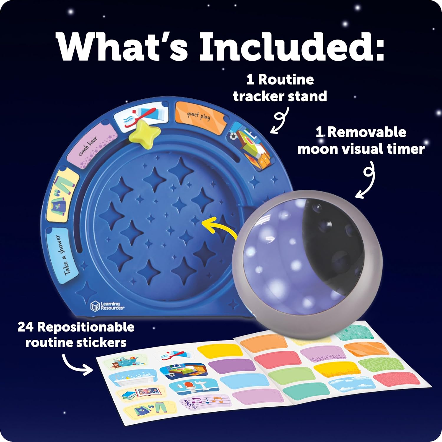Learning Resources Bedtime Routines Visual Timer for Kids, Childrens Night Light, Count Down Clock, Customised Bedtime Clock, Ages 3+