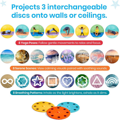 Learning Resources Calming Moments Projector, Ages 3+, Calming Toys for Kids, Mindfulness & Night Light with Soothing Sounds, Blue