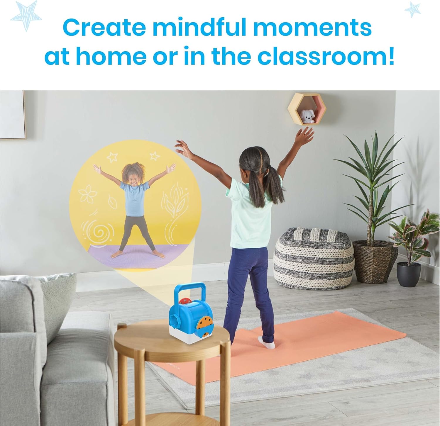 Learning Resources Calming Moments Projector, Ages 3+, Calming Toys for Kids, Mindfulness & Night Light with Soothing Sounds, Blue