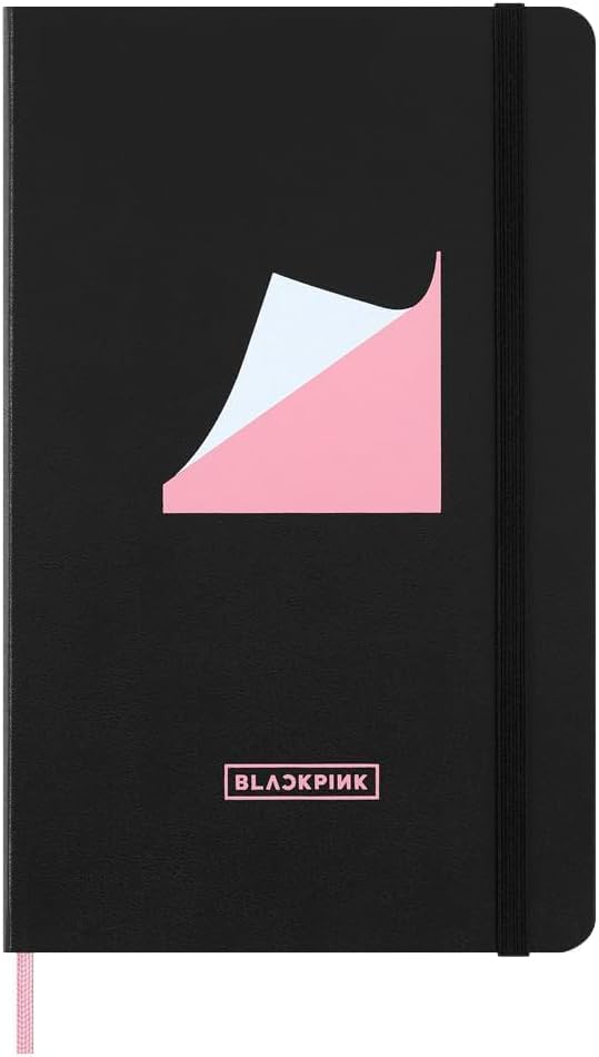 Moleskine x BLACKPINK Ruled Notebook Album Square Two, Hardcover and Elastic Closure, With PINK Bookmark, Large Size 13 x 21 cm