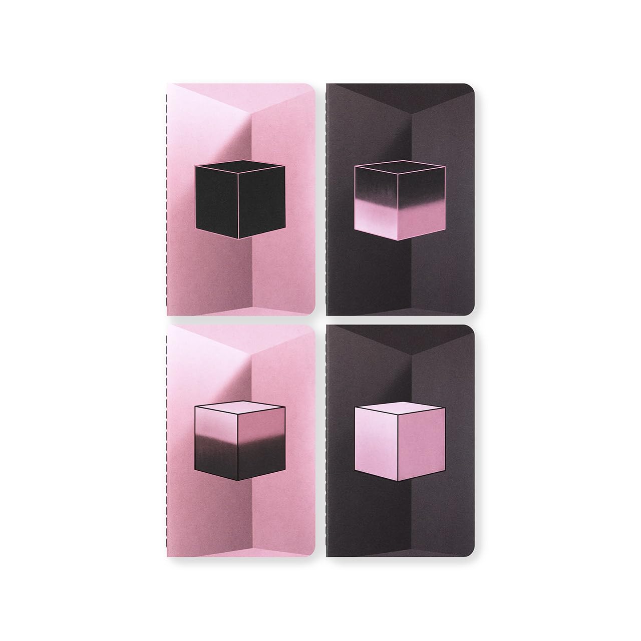Moleskine x BLACKPINK Set of 4 Cahier Journal Album Square Two, Notebooks with Blank Pages, Flexible Cardboard Covers and 16 Detachable Sheets, Pocket Size 9 x 14 cm