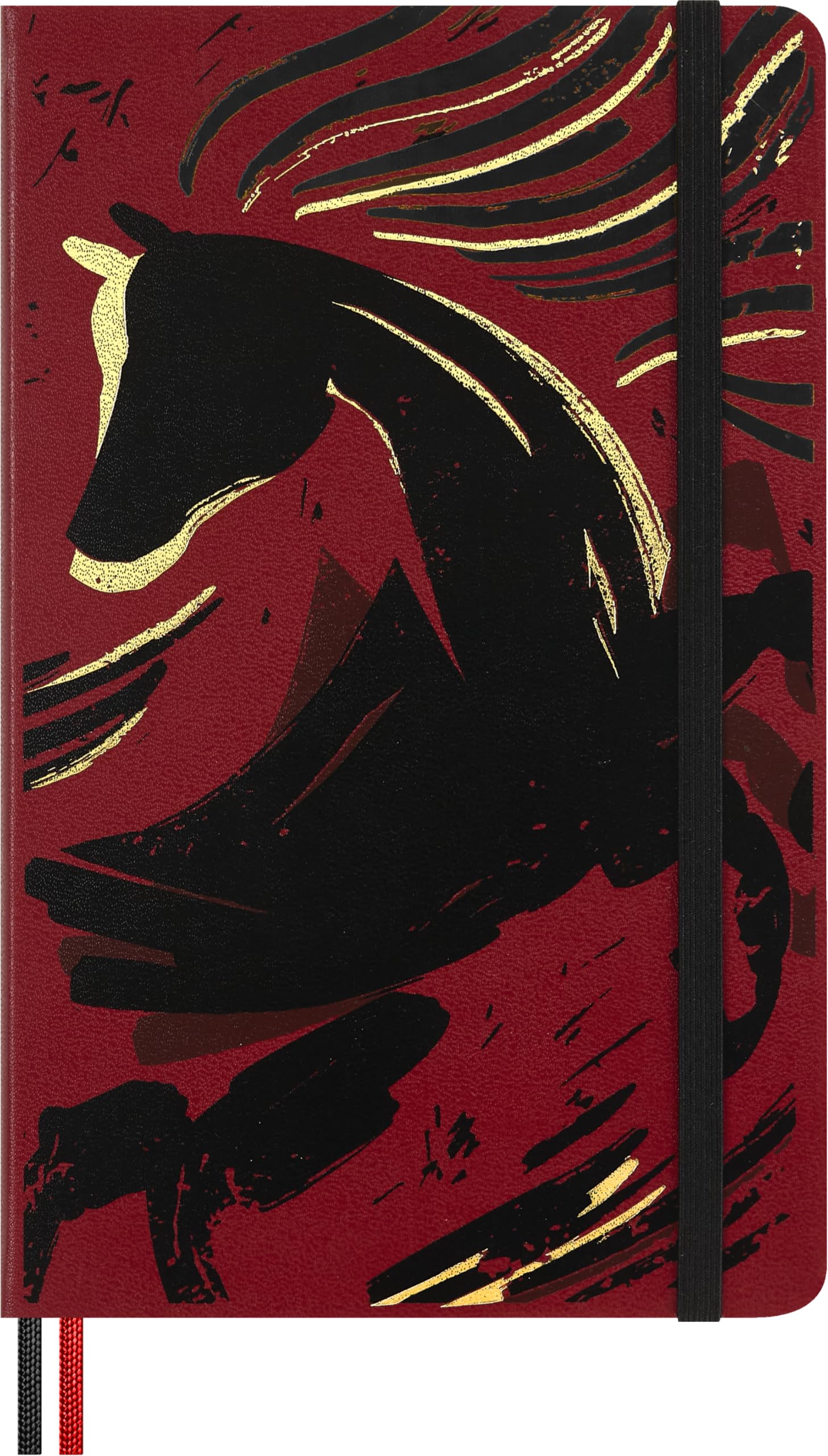 Moleskine Ruled Notebook Year of the Horse – Hard Cover, Elastic Closure and Matching Bookmark, Large Size 13 x 21 cm