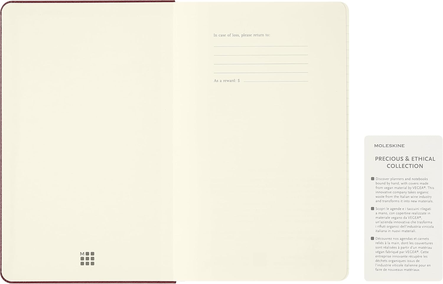 Moleskine Ruled Notebook Year of the Horse – Hard Cover Certified VEGEA® in Red, Large Size 13 x 21 cm, with Reusable Gift Box
