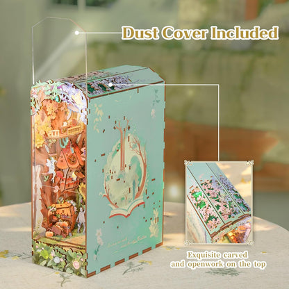 Tonecheer Book Nook Kit 4D Holzpuzzle Booknooks DIY Modellbausätze Erwachsene zum Baue Miniatur Haus Bücherregal Nook Book mit Licht lustiges Geschenke Geburtstagsgeschenk(Dorothys Reise