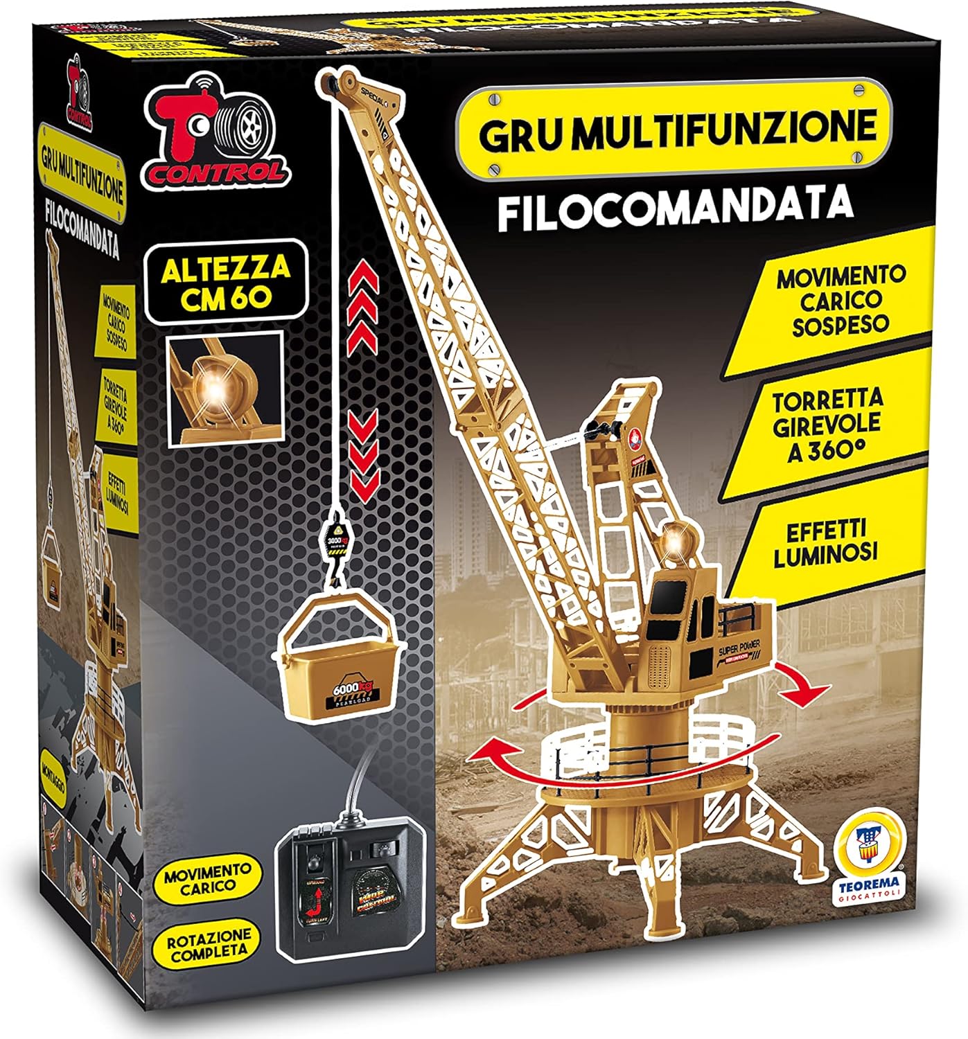 Teorema: T Control - Gru Multifunzione Cm 60 Girevole 360? Filoguidata 4 Funzioni - Box