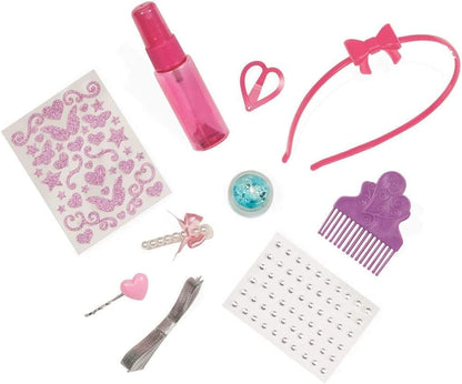 Our Generation - Tête de stylisme pour poupée - Cheveux blonds et Yeux Bleus - Jouer à Faire Semblant - Autocollants et Accessoires de décoration pour Cheveux - 3 Ans et +
