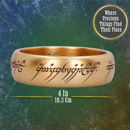 Nemesis Now Lord of the Rings The One Ring Trinket Dish 10.8cm Wide - Resin Collectible with Mordor Map and Inscribed Rim, Officially Licensed Dish