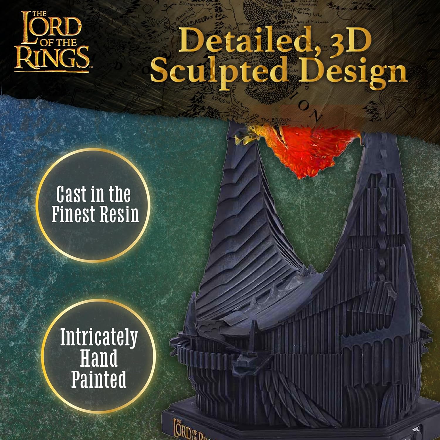 Nemesis Now Lord of the Rings Eye of Sauron Lamp 21.5cm - Official LOTR Light-Up Collectible, Mordor Barad-dûr Decor, Fantasy LED Desk Lamp, for Fans, Nemesis Now Herr der Ringe Auge des Sauron Lampe, Nemesis Now Lord of The Rings Oog van Sauron Lamp