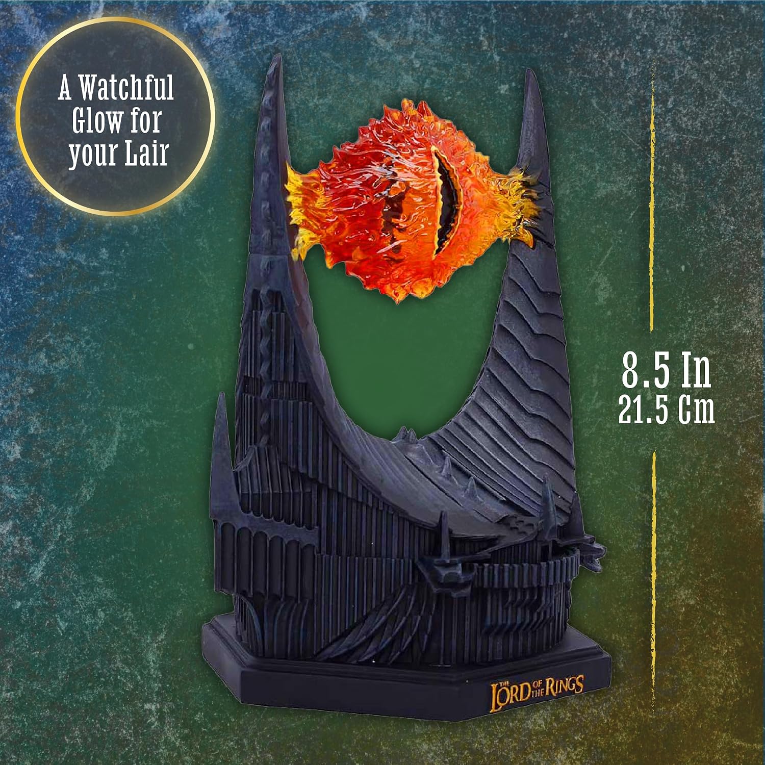 Nemesis Now Lord of the Rings Eye of Sauron Lamp 21.5cm - Official LOTR Light-Up Collectible, Mordor Barad-dûr Decor, Fantasy LED Desk Lamp, for Fans, Nemesis Now Herr der Ringe Auge des Sauron Lampe, Nemesis Now Lord of The Rings Oog van Sauron Lamp