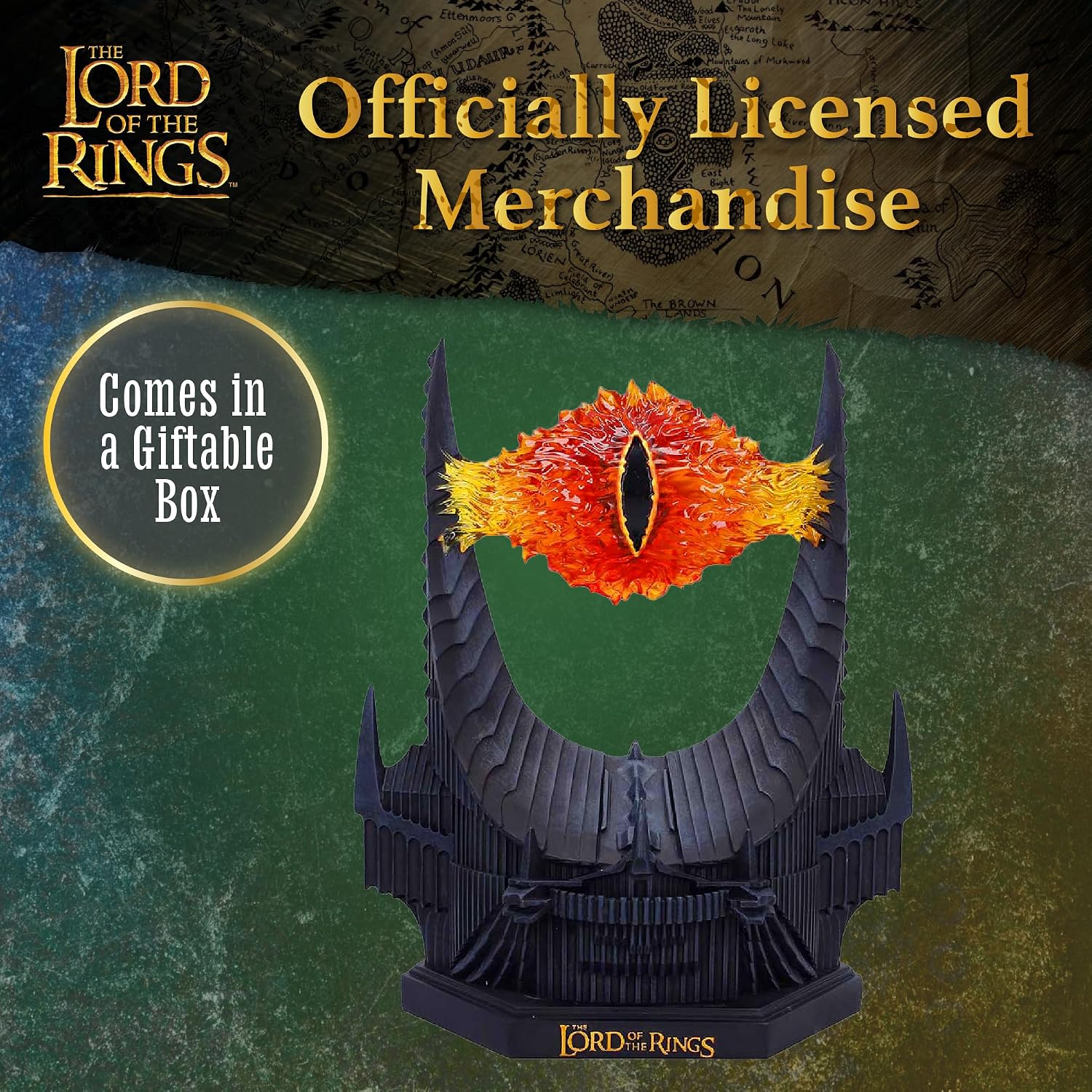 Nemesis Now Lord of the Rings Eye of Sauron Lamp 21.5cm - Official LOTR Light-Up Collectible, Mordor Barad-dûr Decor, Fantasy LED Desk Lamp, for Fans, Nemesis Now Herr der Ringe Auge des Sauron Lampe, Nemesis Now Lord of The Rings Oog van Sauron Lamp