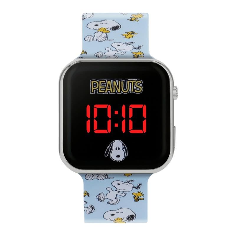 Accutime Peanuts Blue Printed Strap LED Watch PEA4043