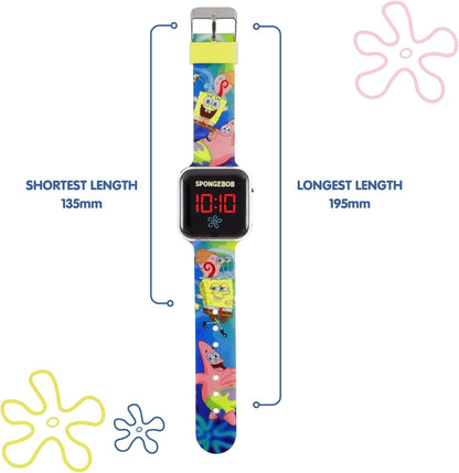 Accutime Spongebob Squarepants Multicoloured Printed Strap LED Watch SGB4160