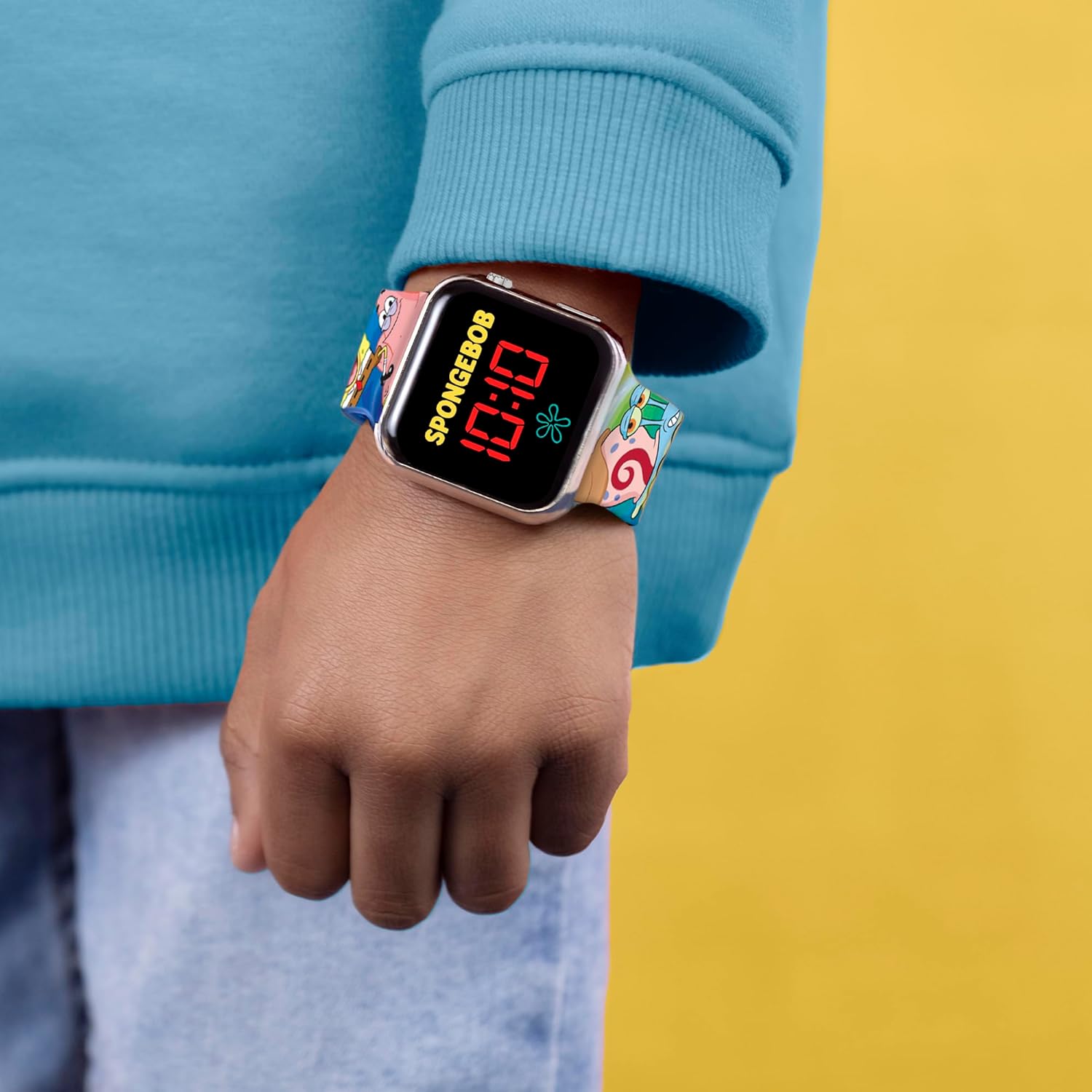 Accutime Spongebob Squarepants Multicoloured Printed Strap LED Watch SGB4160
