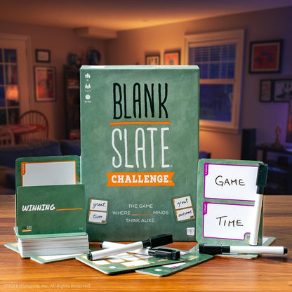 BLANK SLATE: Challenge Board Game, The Game Where Great Minds Still Think Alike, New Cooperative and Team Play Modes, Family-Friendly Word Association Party Game, 2 or 4 Players, Ages 8+, 30 Min