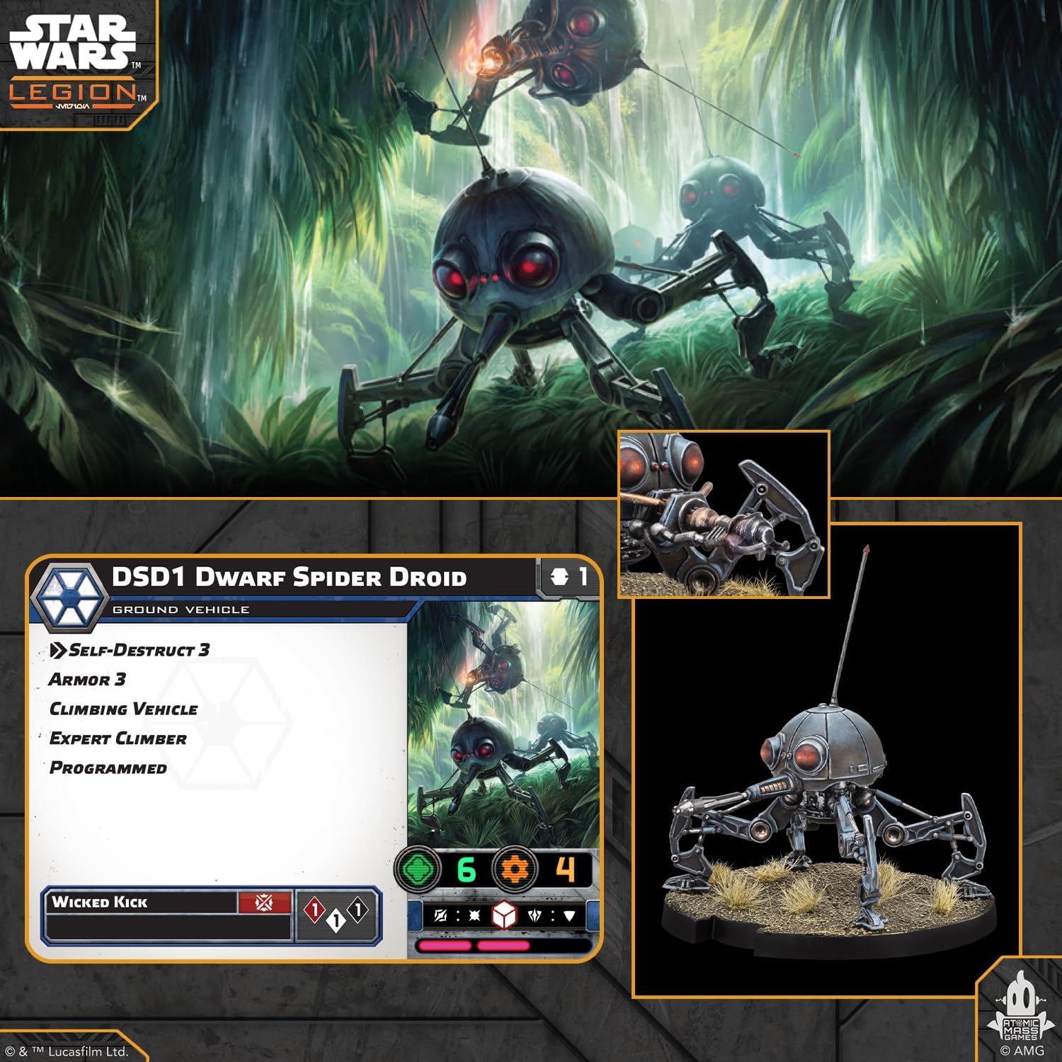 Asmodee | Star Wars: Legion DSD1 Dwarf Spider Droid | Miniatures Game | Ages 14+ | 2 Players | 90 Minutes Playing Time