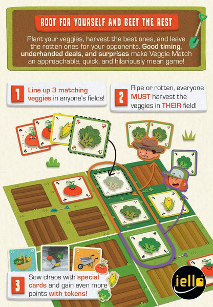 IELLO | Veggie Match | Family Card Game | Ages 7+ | 3-6 Players | 15+ Minutes Playing Time