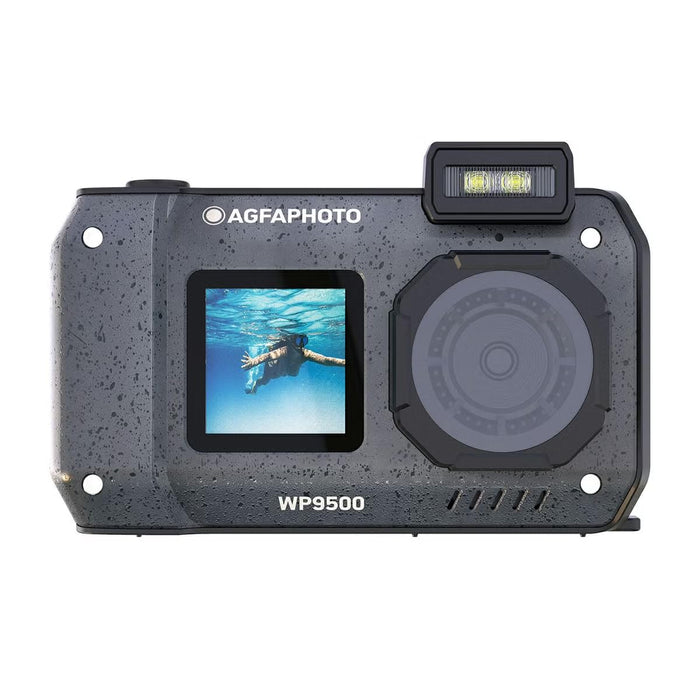 AgfaPhoto Realishot WP9500 - Appareil Photo Numérique Waterproof, Étanche 7m, 24 MP, Zoom 18X, Vidéo 4K, Double Écran 2.9”/1.4” - Noir