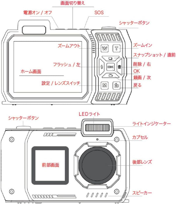AgfaPhoto Realishot WP9500 - Appareil Photo Numérique Waterproof, Étanche 7m, 24 MP, Zoom 18X, Vidéo 4K, Double Écran 2.9”/1.4” - Noir