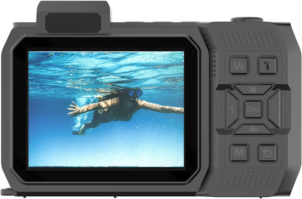 AgfaPhoto Realishot WP9500 - Appareil Photo Numérique Waterproof, Étanche 7m, 24 MP, Zoom 18X, Vidéo 4K, Double Écran 2.9”/1.4” - Noir