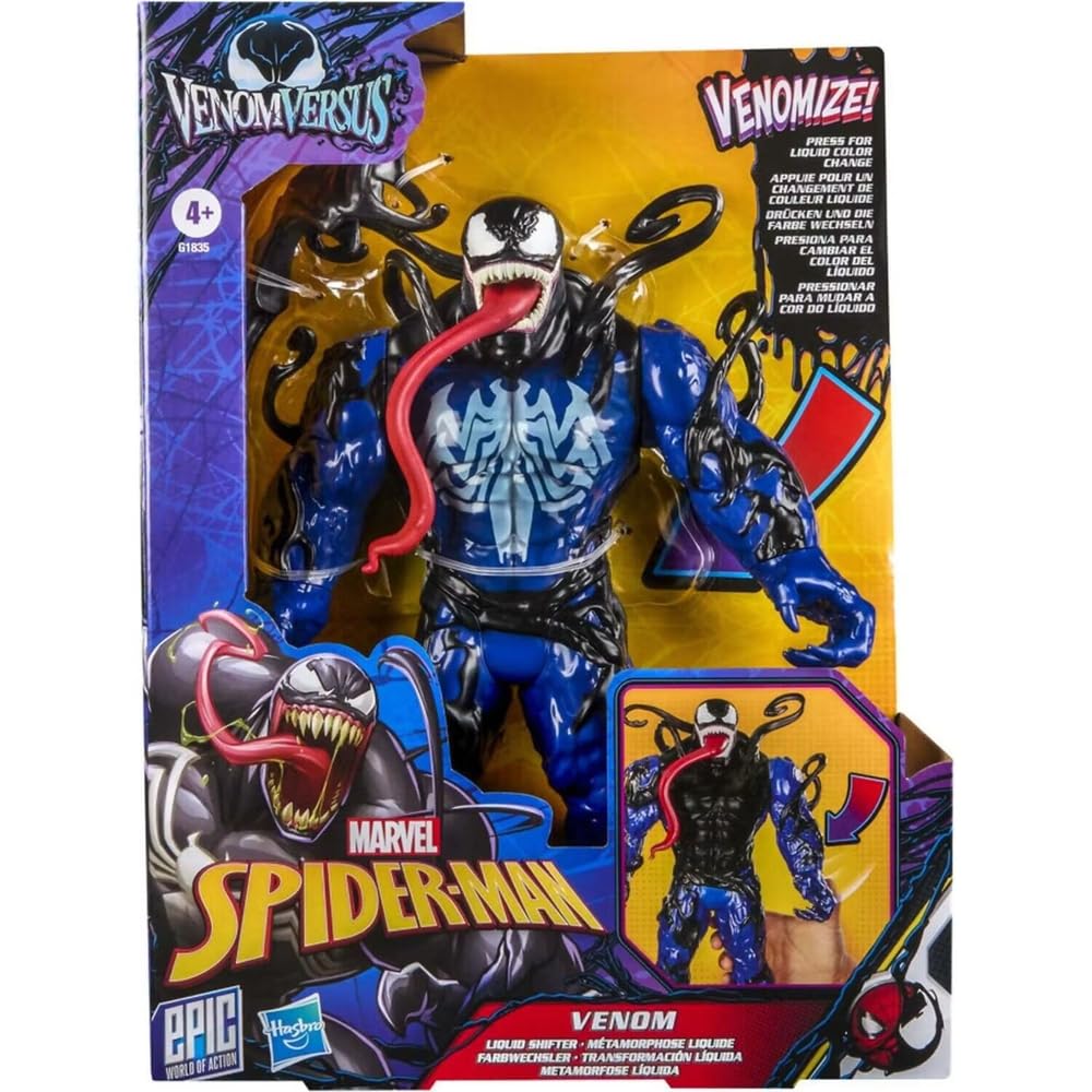 Marvel Spider-Man Epic World of Action VenomVersus Venom Liquid Shifter Action Figure, 11 Inch (27 cm) Superhero Toy for Children from 4 Years