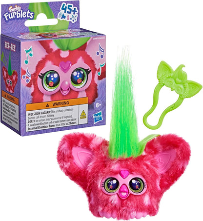 Furby Furblets Ber-Ree Mini Plush, Strawberry Theme, Red, Music & Sounds, Food Toys for Kids Aged 6+