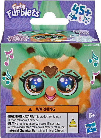 Furby Furblets Min-Tee Mini Plush, Ice Cream Theme, Green, Music & Sounds, Food Toys for Kids Aged 6+