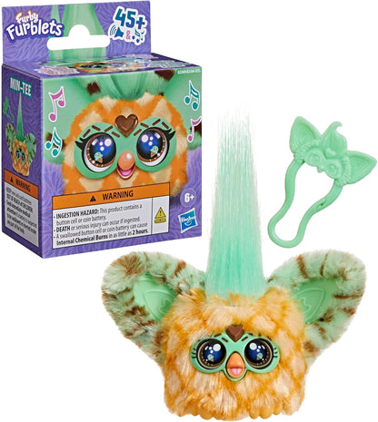 Furby Furblets Min-Tee Mini Plush, Ice Cream Theme, Green, Music & Sounds, Food Toys for Kids Aged 6+