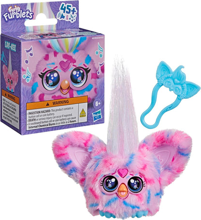 Furby Furblets Cay-Kee Mini Plush, Pink Cake Theme, Music & Sounds, Food Toys for Kids Aged 6+