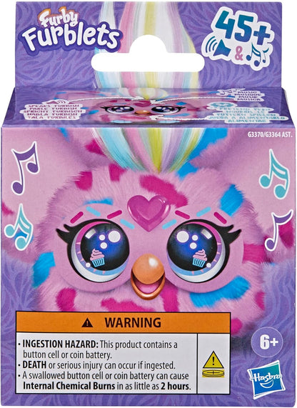 Furby Furblets Cay-Kee Mini Plush, Pink Cake Theme, Music & Sounds, Food Toys for Kids Aged 6+