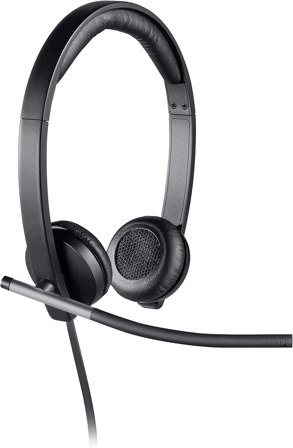 Logitech H650e Wired Headset, Stereo Headphones with Noise-Cancelling Microphone, USB, In-Line Controls, Indicator LED, PC/Mac/Laptop - Black