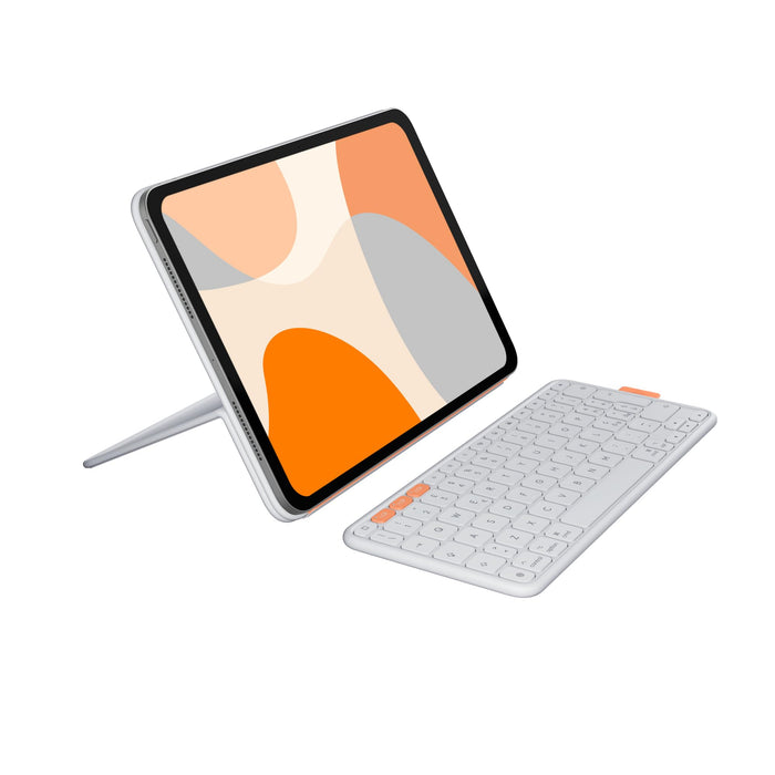 Logitech Flip Folio, custodia con tastiera per iPad Pro (M4),iPad Air da 11 pollici(M2, M3 e M4)(5ª Gen - 2024) protettiva e ripiegabile, più multi dispositivo Bluetooth, ITA QWERTY - Grigio Pallido