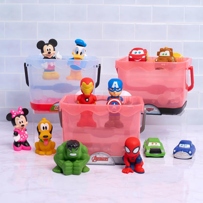 Disney Toy Story Bath Caddy, 6-pieces, 5 Bath Toy Figures Sealed for Safety, Attaches to Wall, Bath Toy for Fans, Girls, Boys, Kids, Ages 3 and Up