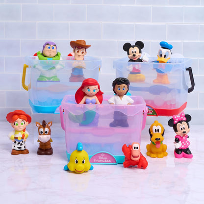 Disney Winnie the Pooh Bath Caddy, 6-pieces, 5 Bath Toy Figures Sealed for Safety, Attaches to Wall, Bath Toy for Fans, Girls, Boys, Kids, Ages 3 and Up