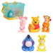 Disney Winnie the Pooh Bath Caddy, 6-pieces, 5 Bath Toy Figures Sealed for Safety, Attaches to Wall, Bath Toy for Fans, Girls, Boys, Kids, Ages 3 and Up