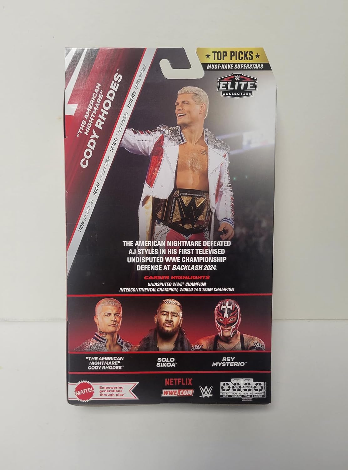 WWE (Netflix Raw Packaging) Cody Rhodes Elite Top Picks 2025 (Wave 4