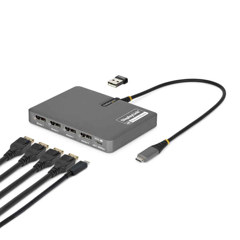 Startech.Com - Docking Station - Usb-C / Displayport - 4 X Dp - Taa Compliant
