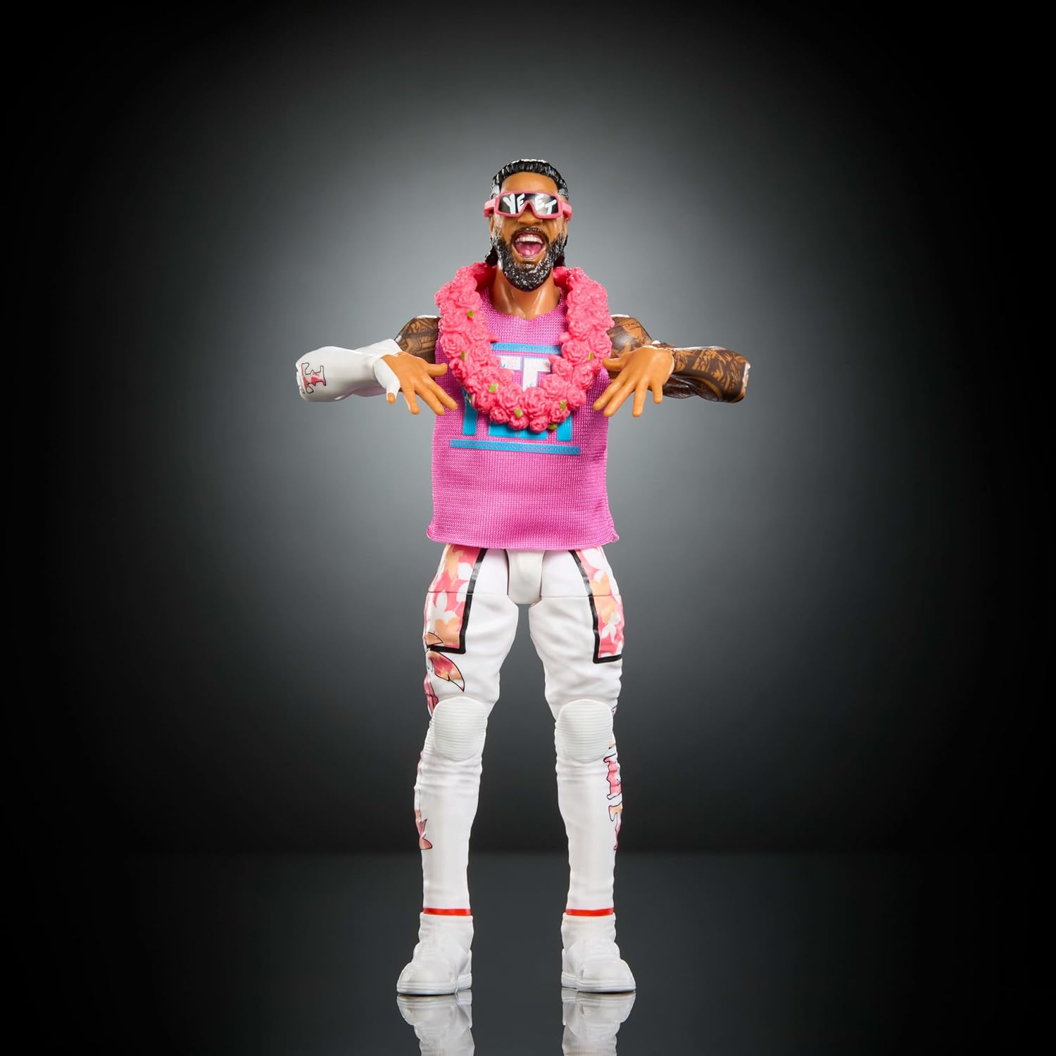 Mattel WWE Elite Action Figure & Accessories, Series #124 Set, 6-inch Collectible Jey Uso with 25 Articulation Points & Swappable Hands, JHT68