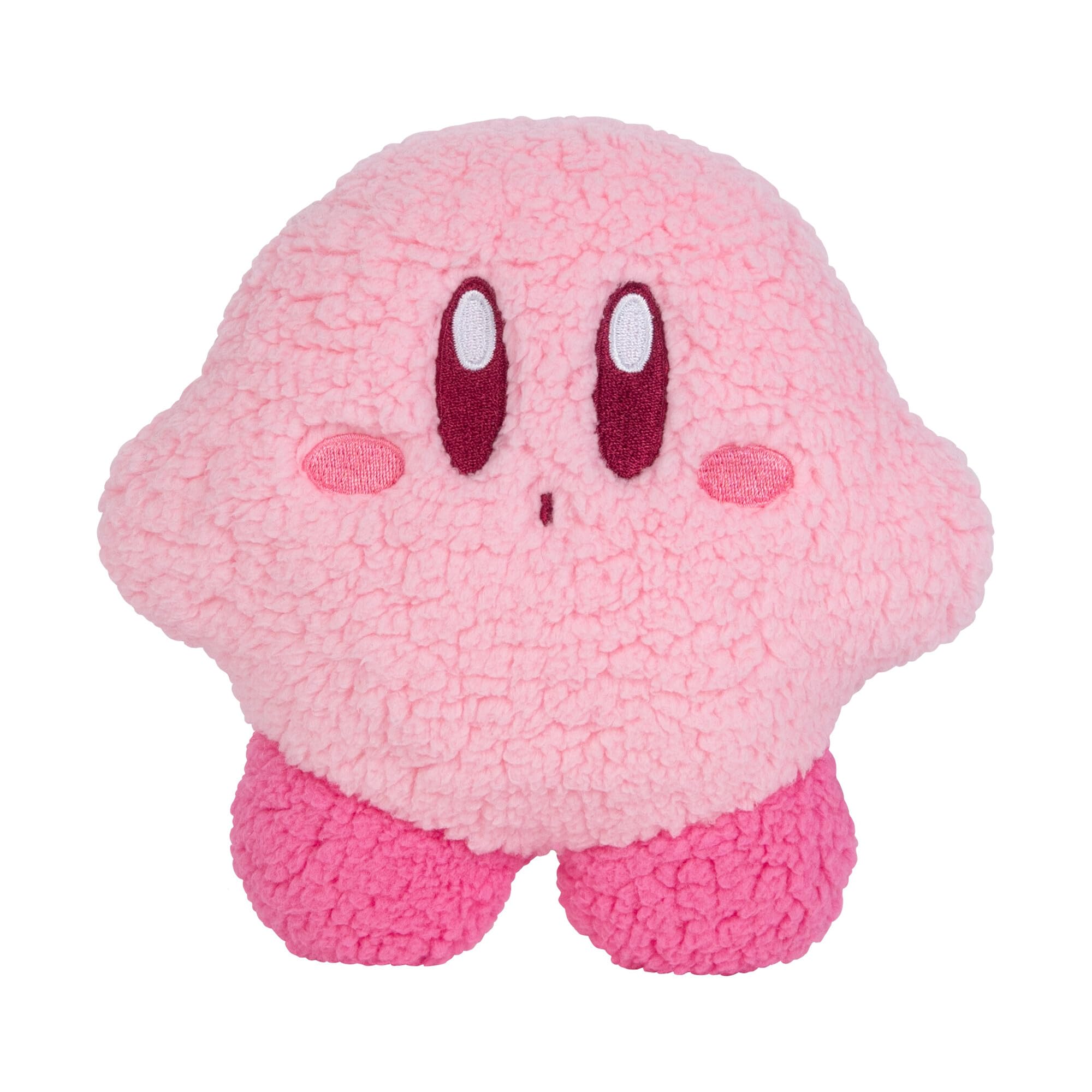 Tomy Kirby Mofulatto Kleines Plüschkissen, Weiches Charakter Kissen mit Flauschiger Sherpa Oberfläche, Gemütliches Dekokissen für Sofa und Schlafzimmer, Geschenk für Kirby Fans und Sammler