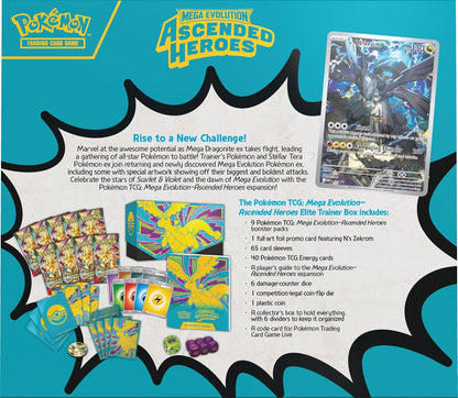 Pokémon TCG: Mega Evolution—Ascended Heroes Elite Trainer Box (1 Full-Art Promo Card, 9 Booster Packs & Premium Accessories