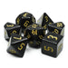DIC17504 Dice Set Opaque: Chon Third Black/Yellow (7) Dice
