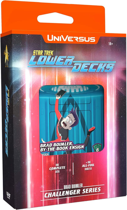 UniVersus: Star Trek Lower Decks: Challenger Series - Boimler - 63 Card, 2 Character, Ready to Play Deck-Building Card Game, 6 Foil/Alt Art Cards