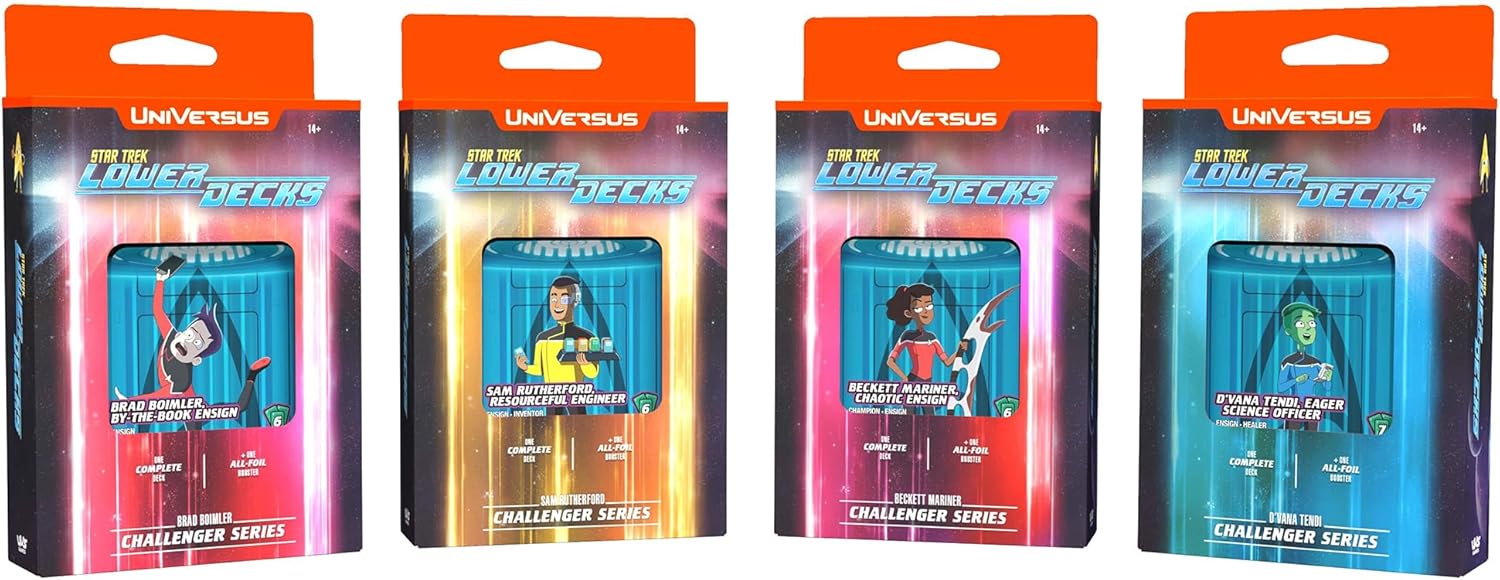 UniVersus: Star Trek Lower Decks: Challenger Series - Boimler - 63 Card, 2 Character, Ready to Play Deck-Building Card Game, 6 Foil/Alt Art Cards