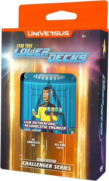 UniVersus: Star Trek Lower Decks: Challenger Series - Rutherford - 63 Card Deck-Building Game, 2 Playable Characters, Ready to Play, 6 Foil/Alt Art Cards, Ages 13+
