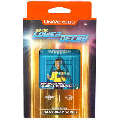 UniVersus: Star Trek Lower Decks: Challenger Series - Rutherford - 63 Card Deck-Building Game, 2 Playable Characters, Ready to Play, 6 Foil/Alt Art Cards, Ages 13+