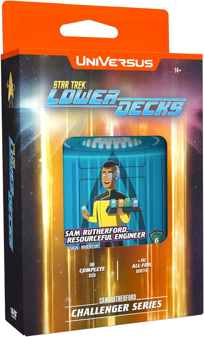 UniVersus: Star Trek Lower Decks: Challenger Series - Rutherford - 63 Card Deck-Building Game, 2 Playable Characters, Ready to Play, 6 Foil/Alt Art Cards, Ages 13+