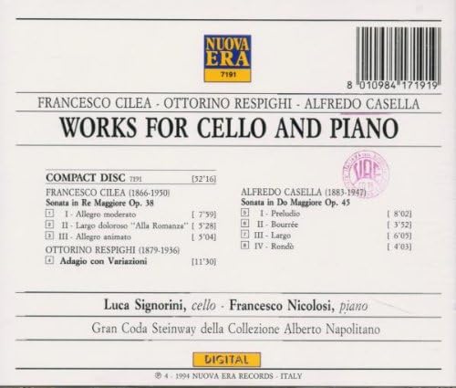 Works For Cello And Piano: Sonata Op. 38 / Adagio Con Variazioni / Sonata Op. 45