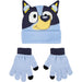 CERDÁ LIFE'S LITTLE MOMENTS Bluey Set aus Mütze und Handschuhe, weich, offizielles Lizenzprodukt, Thermo-Oberbekleidung für Kinder, ideal kalt, lustiger und farbenfroher Stil, 2-teiliges Set, Standard