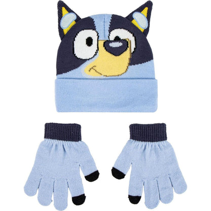 CERDÁ LIFE'S LITTLE MOMENTS Bluey Set aus Mütze und Handschuhe, weich, offizielles Lizenzprodukt, Thermo-Oberbekleidung für Kinder, ideal kalt, lustiger und farbenfroher Stil, 2-teiliges Set, Standard